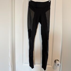 BCBGMaxAzria Black Leggings with pleather Detail
